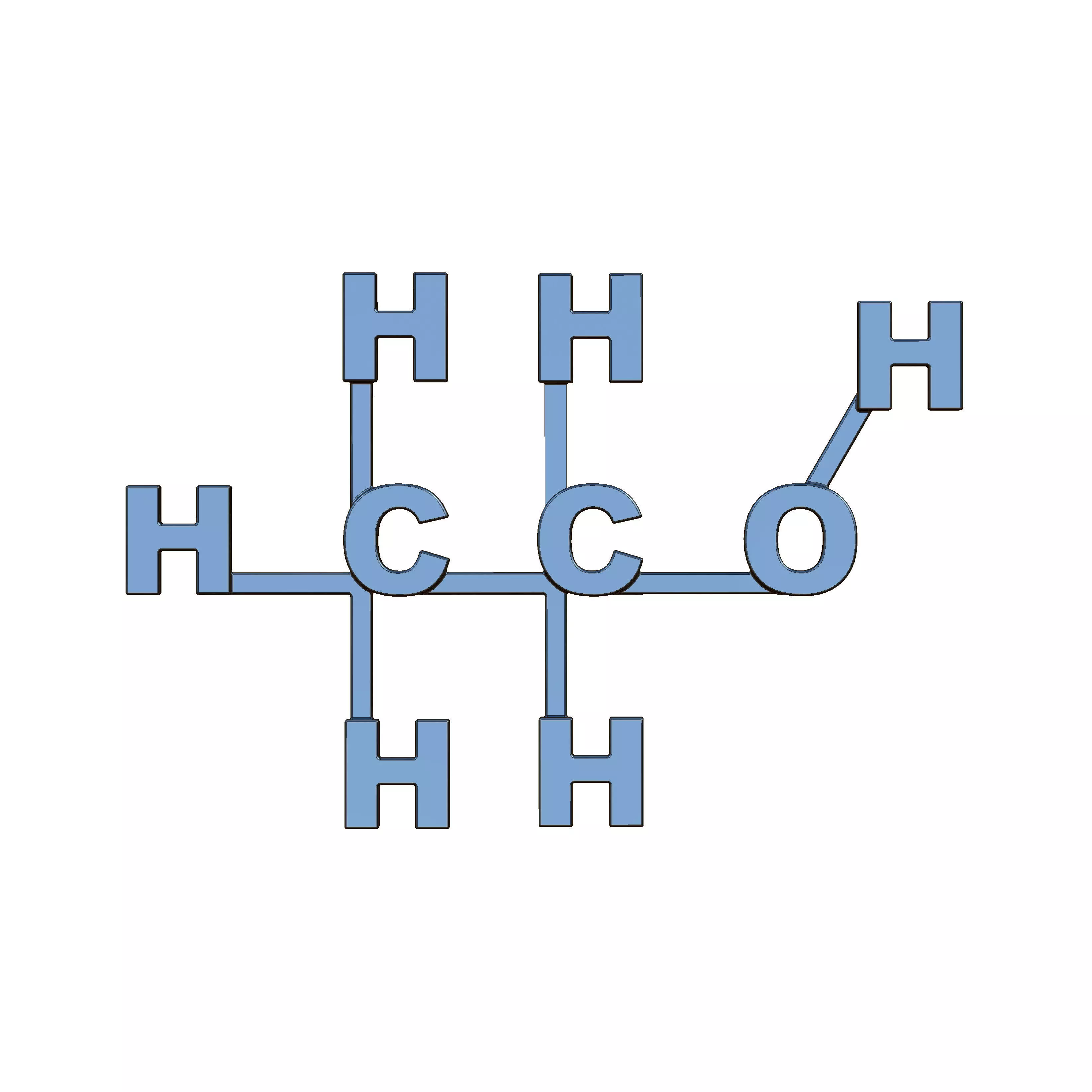 Alcohol molecule wall art vodka bar decor 3D print model_0