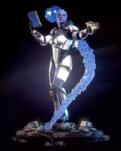 Mass Effect Fanart - Liara TSoni 3d print model Pose 3 3D print model