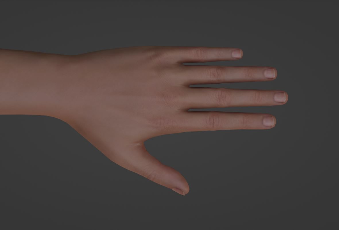 Low Poly Realistic female full body character Low-poly 3D model_7