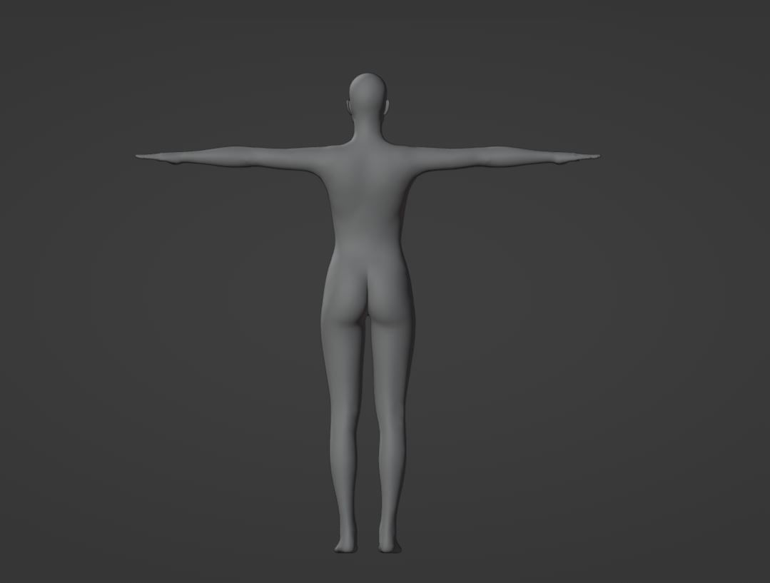 Low Poly Realistic female full body character Low-poly 3D model_4