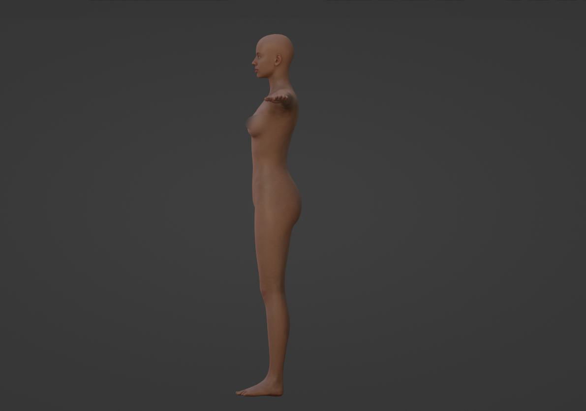 Low Poly Realistic female full body character Low-poly 3D model_12