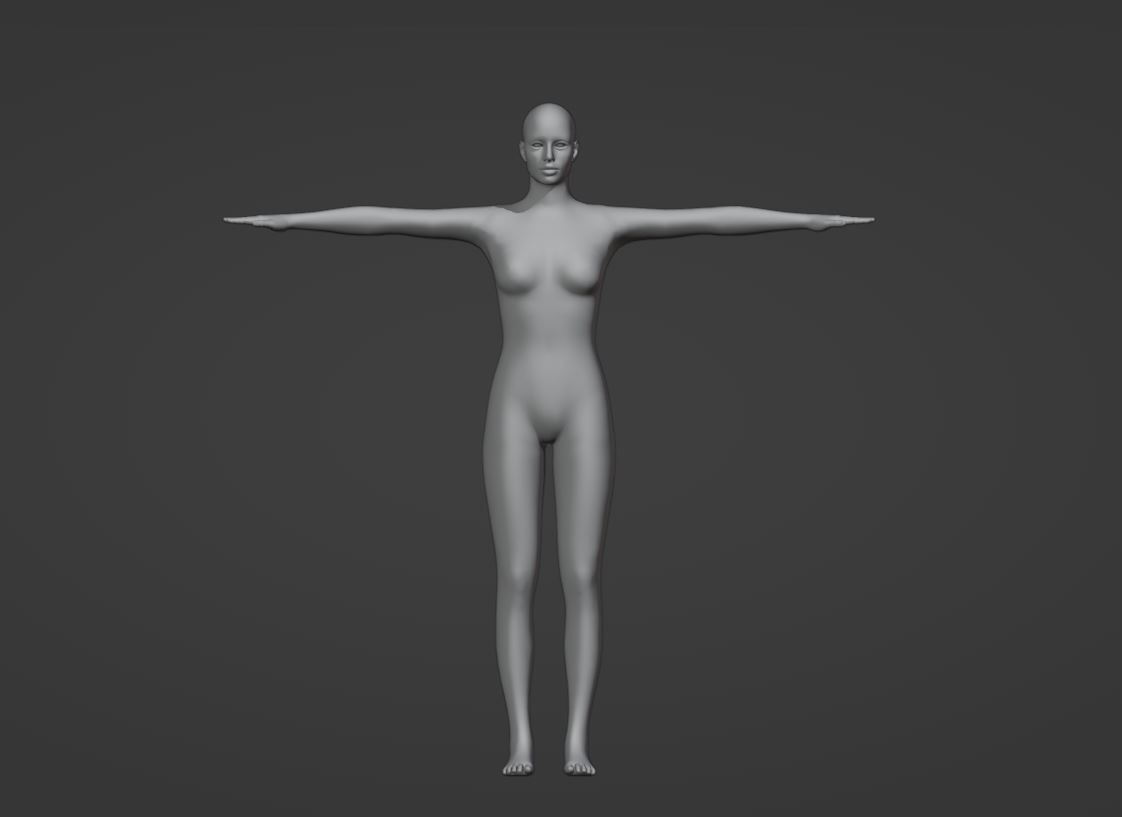 Low Poly Realistic female full body character Low-poly 3D model_6