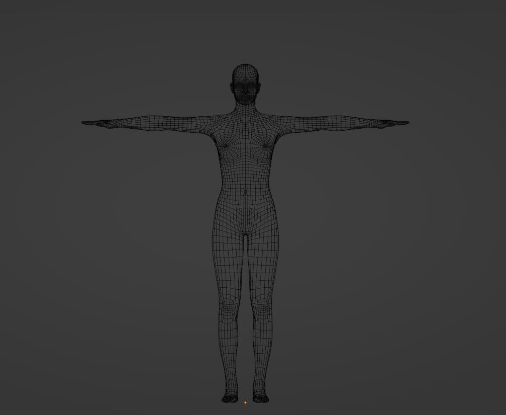 Low Poly Realistic female full body character Low-poly 3D model_13