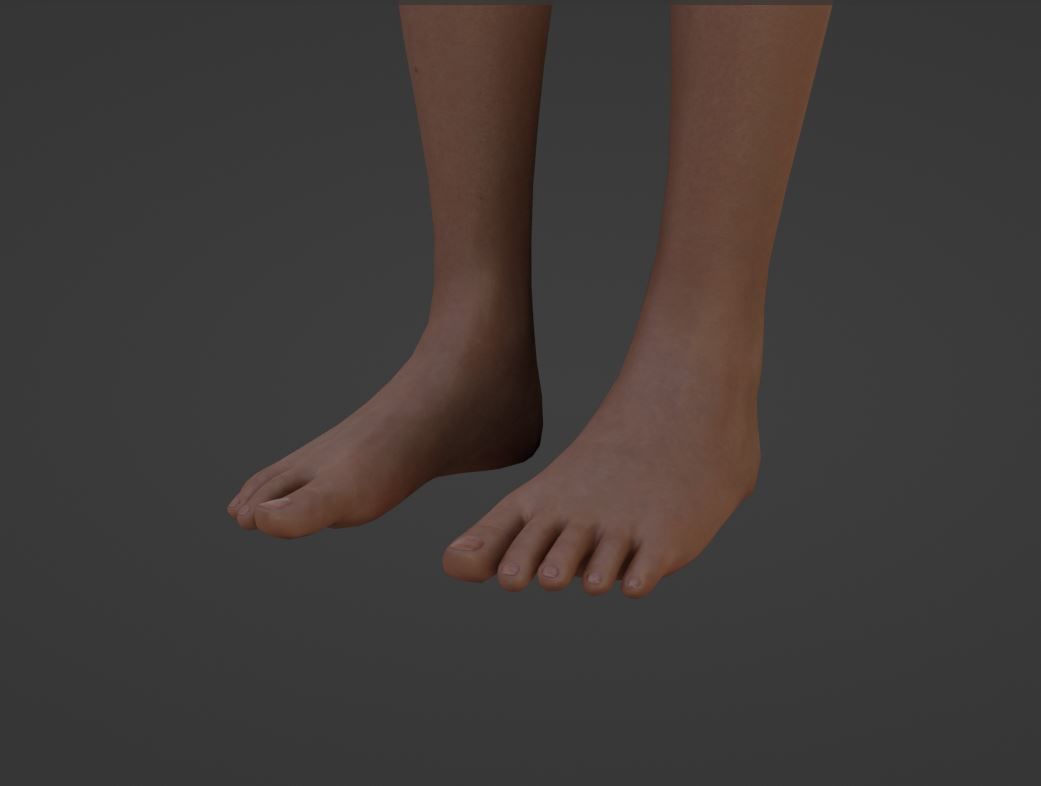 Low Poly Realistic female full body character Low-poly 3D model_11