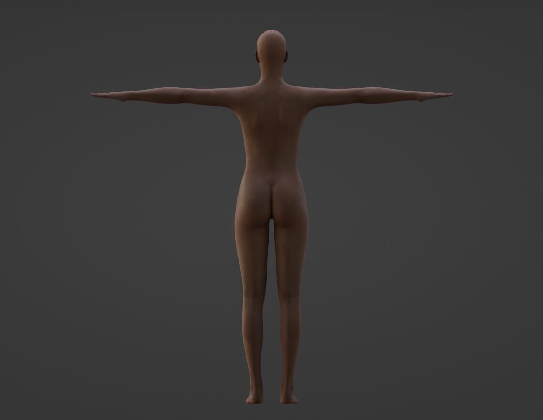 Low Poly Realistic female full body character Low-poly 3D model_10