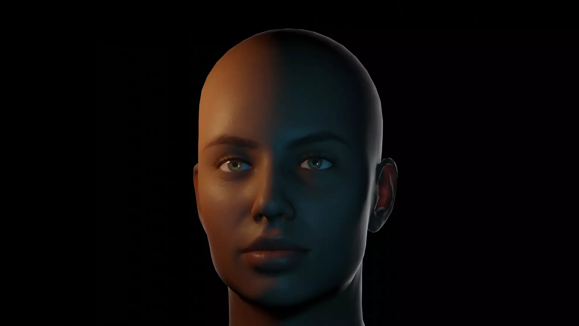 Low Poly Realistic female full body character Low-poly 3D model_0