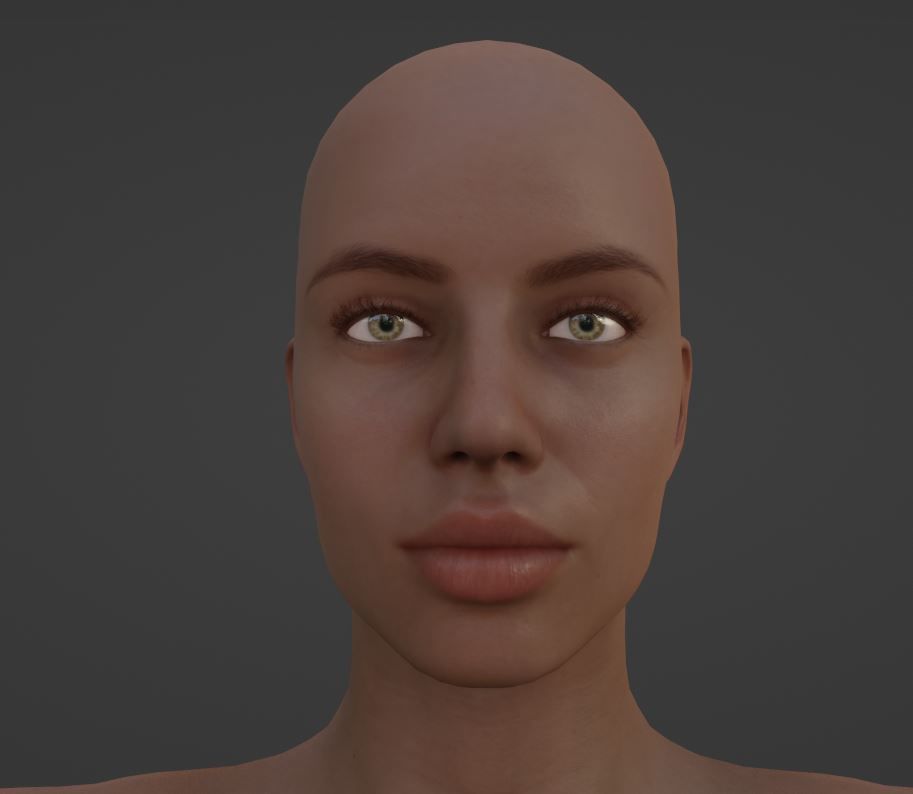 Low Poly Realistic female full body character Low-poly 3D model_3