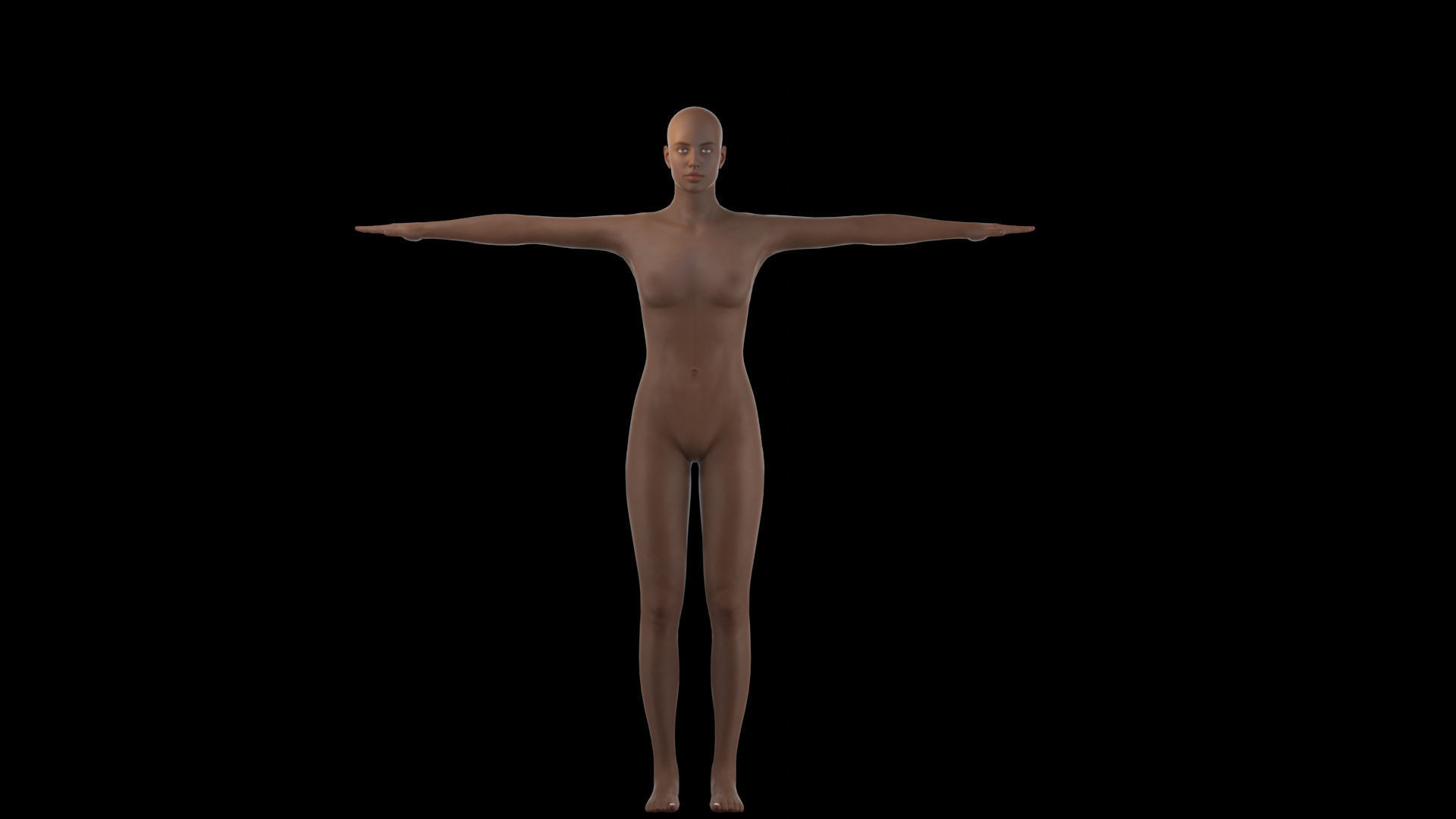 Low Poly Realistic female full body character Low-poly 3D model_1