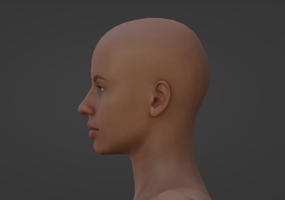 Low Poly Realistic female full body character Low-poly 3D model_9