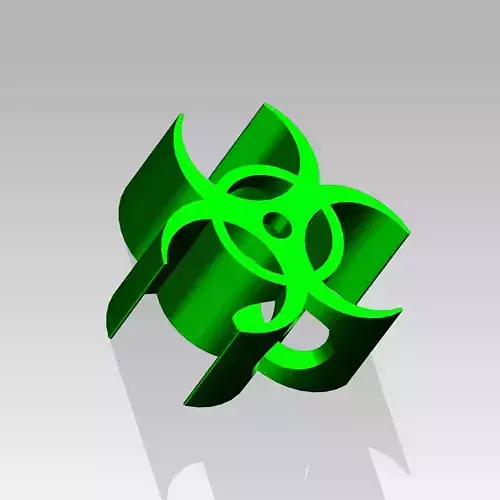 Biohazard sign symbol straw topper 3d print file tropical mold