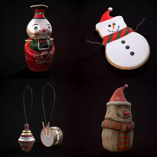 Christmas Prop Mix Fifteen 3D Model Collection