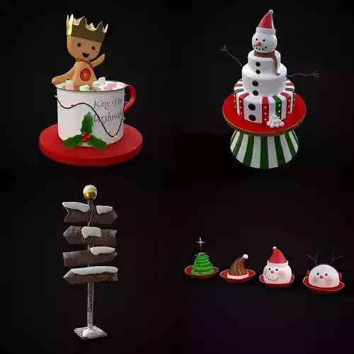 Christmas Prop Mix Sixteen 3D Model Collection