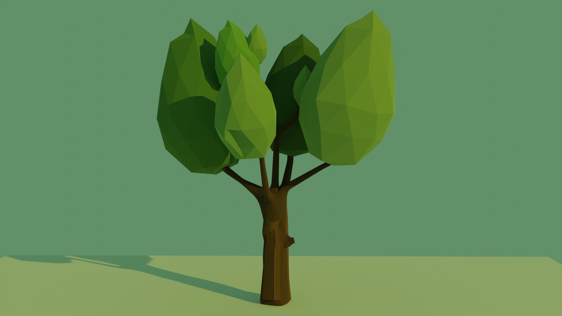 Pack x5 LowPoly Forest tree  Low-poly 3D model_3