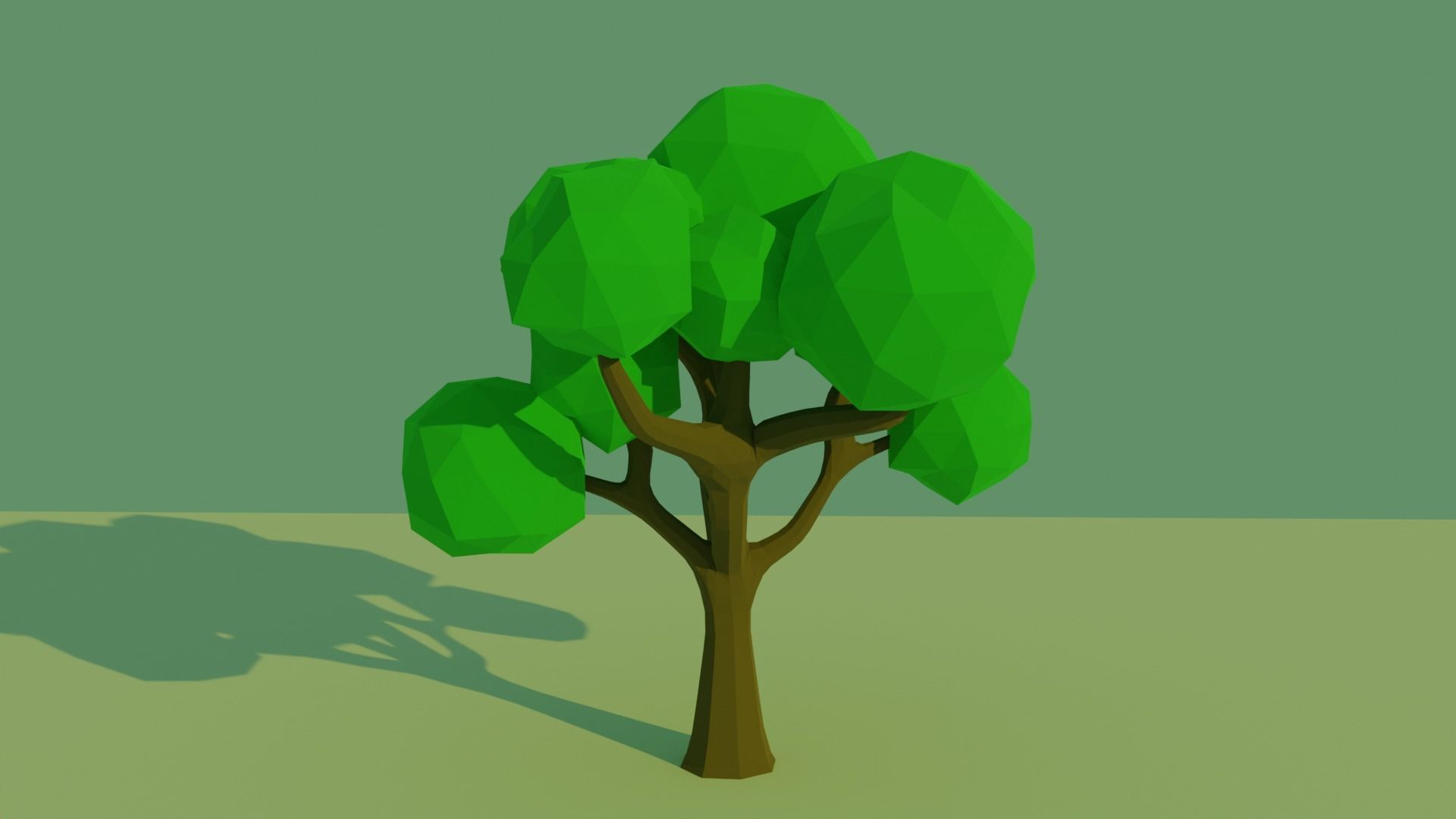 Pack x5 LowPoly Forest tree  Low-poly 3D model_1
