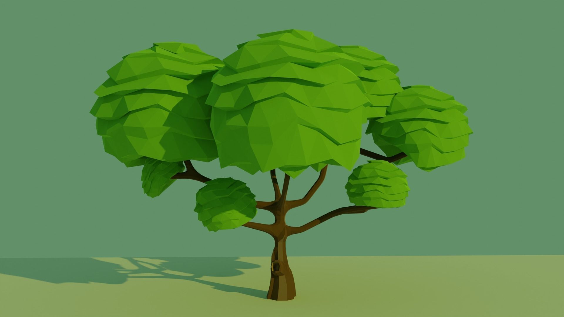 Pack x5 LowPoly Forest tree  Low-poly 3D model_2