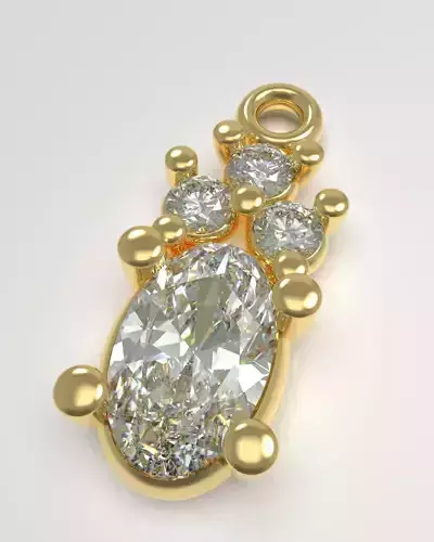Pendant with oval gem