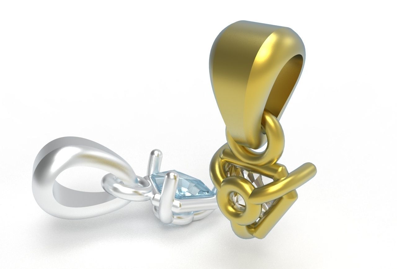 triangle pendant 5mm 3D print model_17