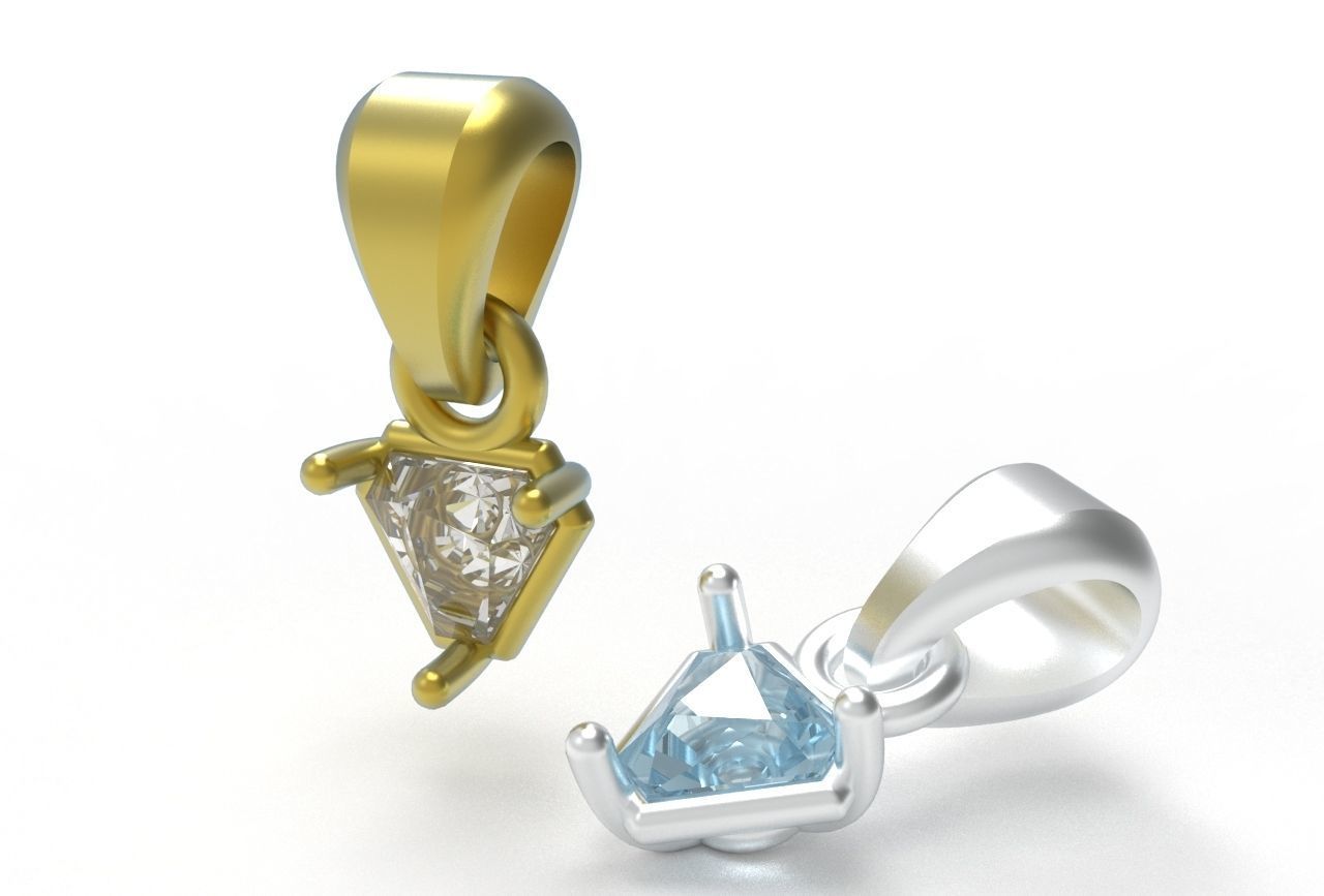 triangle pendant 5mm 3D print model_15