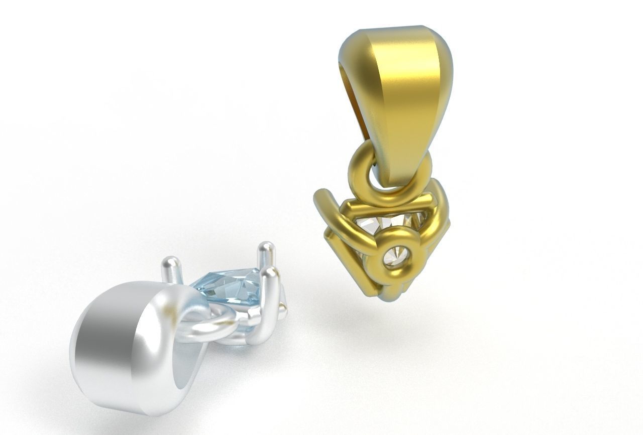 triangle pendant 5mm 3D print model_16