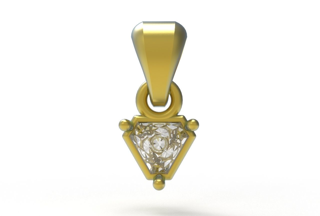 triangle pendant 5mm 3D print model_10