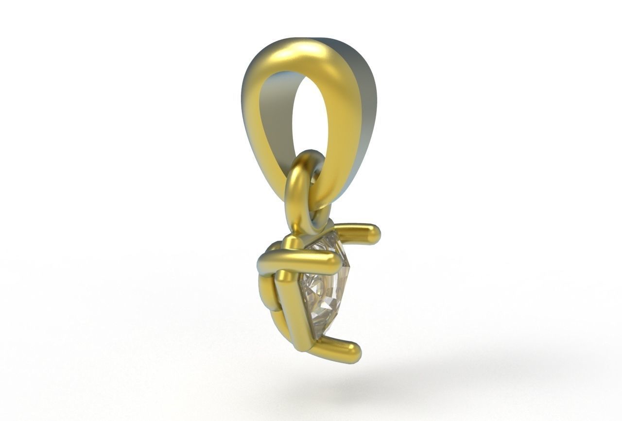 triangle pendant 5mm 3D print model_4