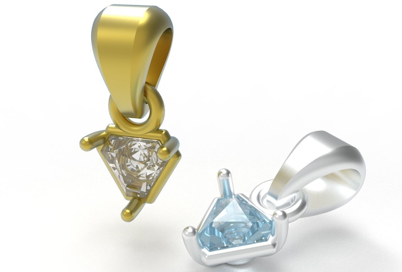triangle pendant 5mm 3D print model_19
