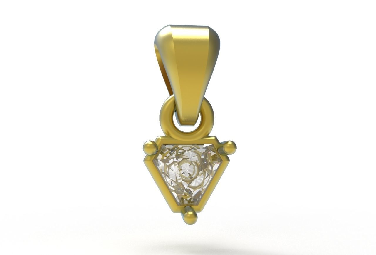 triangle pendant 5mm 3D print model_9
