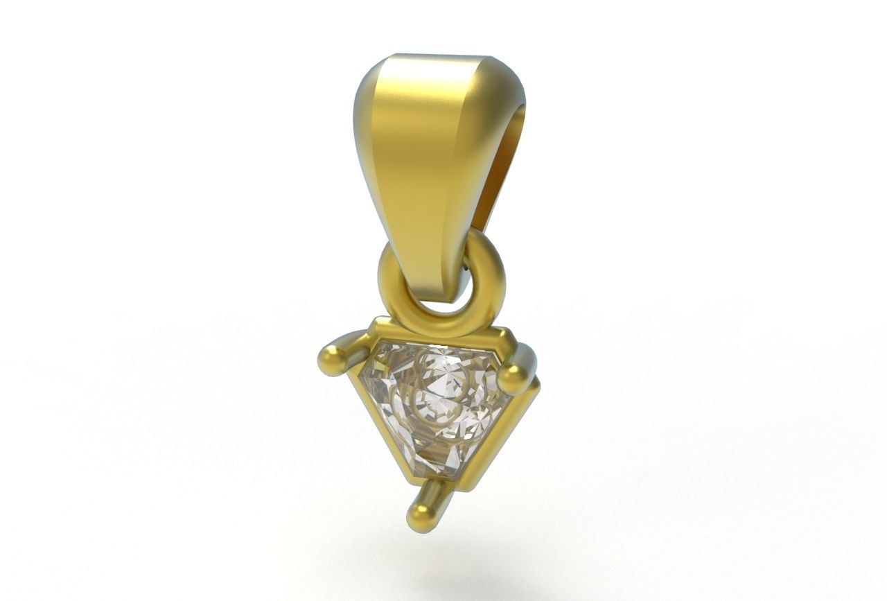 triangle pendant 5mm 3D print model_8