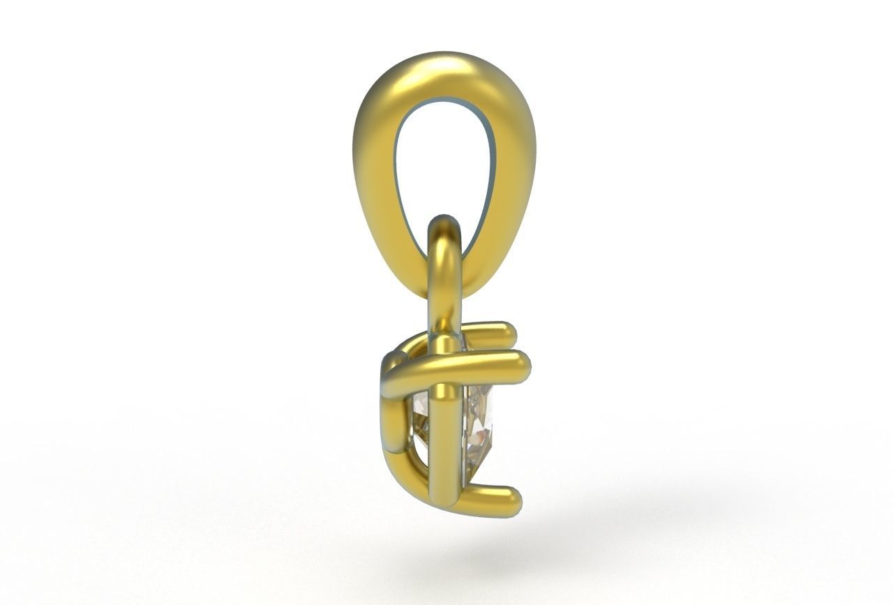 triangle pendant 5mm 3D print model_11