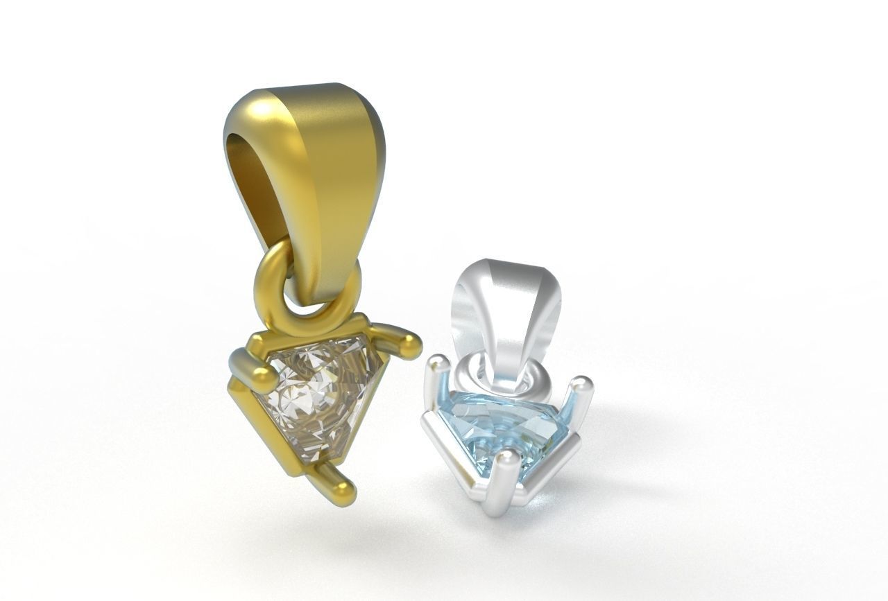 triangle pendant 5mm 3D print model_13