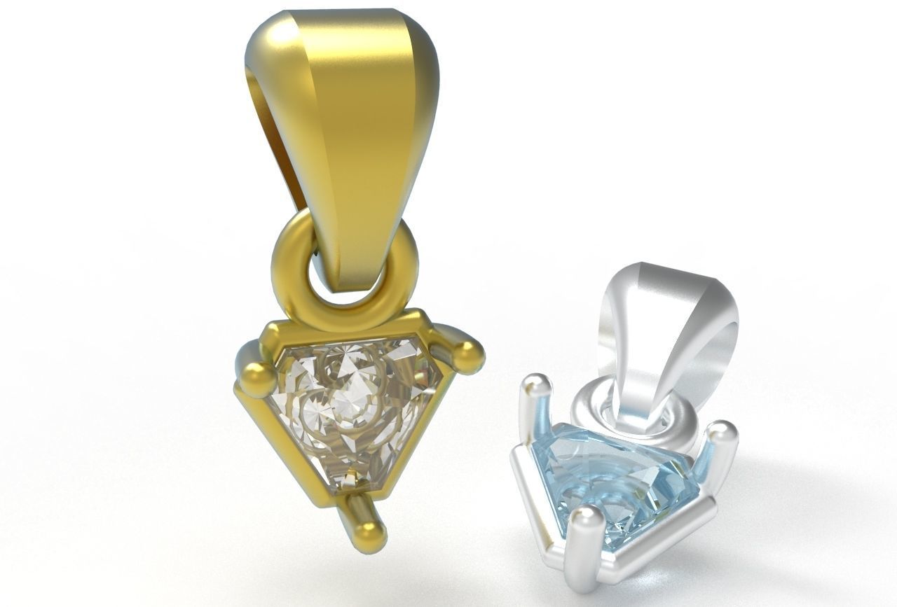 triangle pendant 5mm 3D print model_18