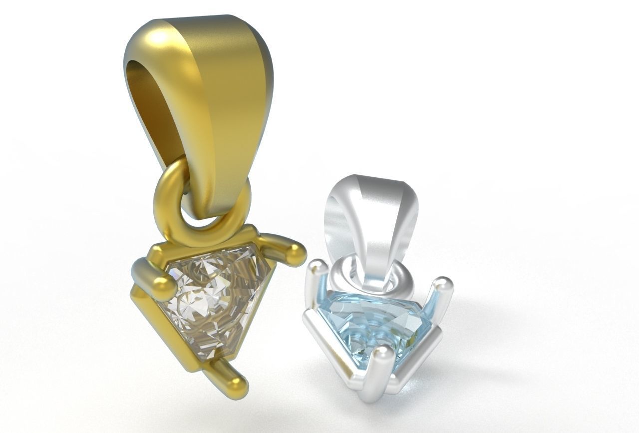 triangle pendant 5mm 3D print model_14
