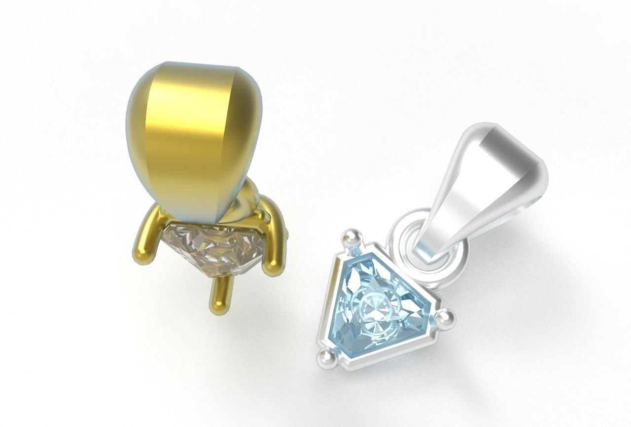 triangle pendant 5mm 3D print model_20