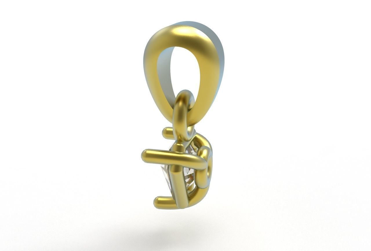 triangle pendant 5mm 3D print model_7