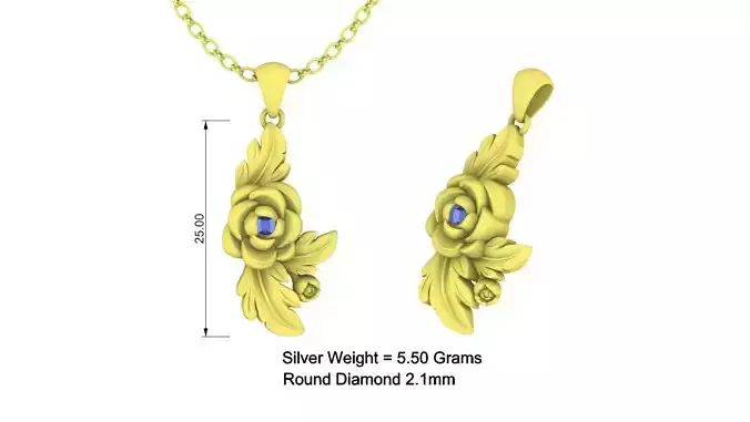 Rose Silver Pendant Design