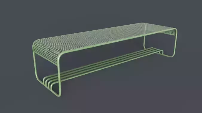Metal Modern Bench 6 PBR Game Ready Low-poly 3D model