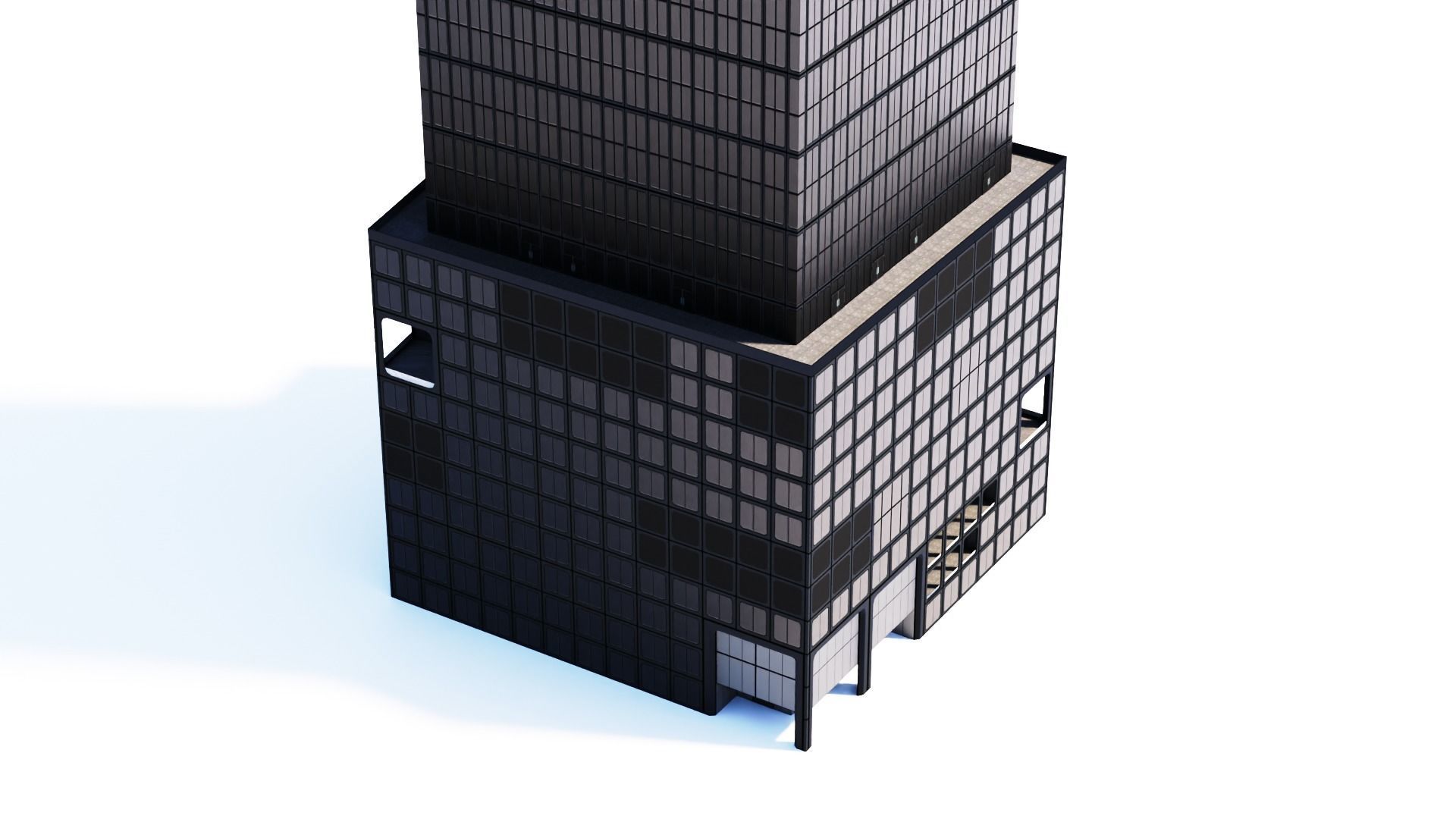 55 Hudson Yards Building Low-poly 3D model_4