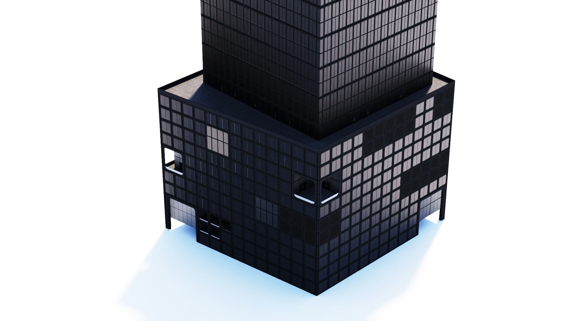 55 Hudson Yards Building Low-poly 3D model_7