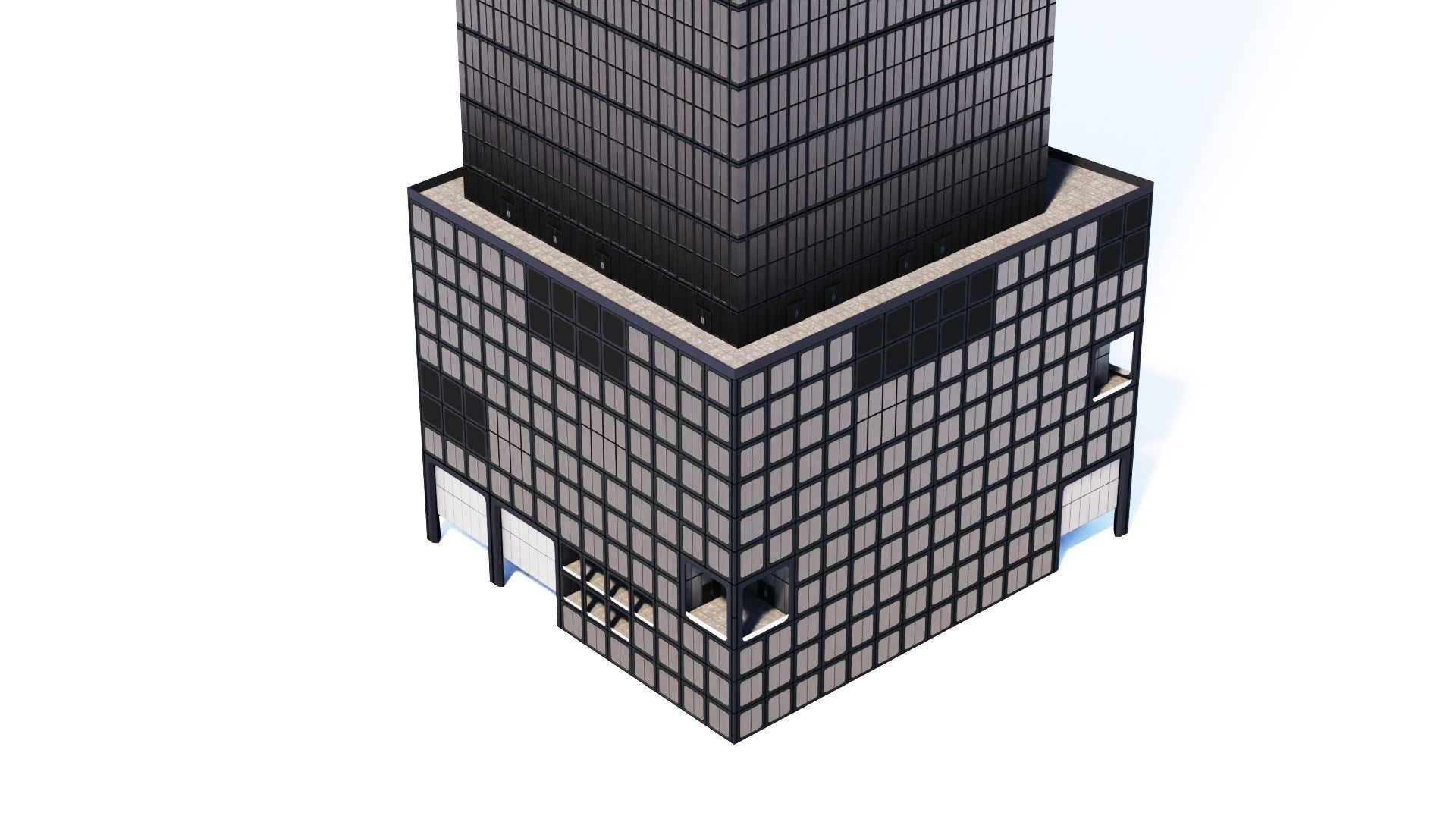 55 Hudson Yards Building Low-poly 3D model_5