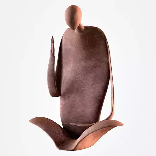 Buddha wooden sculpture 3D print model