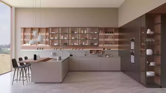 Modern kitchen 3D model - Ernestomeda - Sign model 3D model