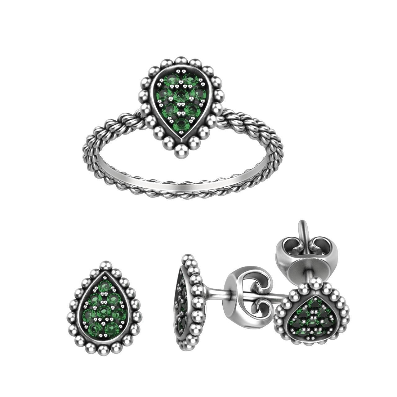 Ring and Studs XS 3D print model_5