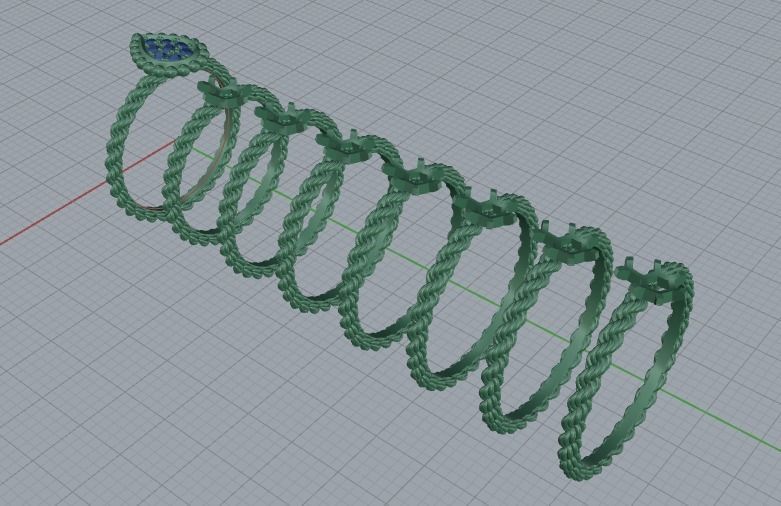 Ring and Studs XS 3D print model_14