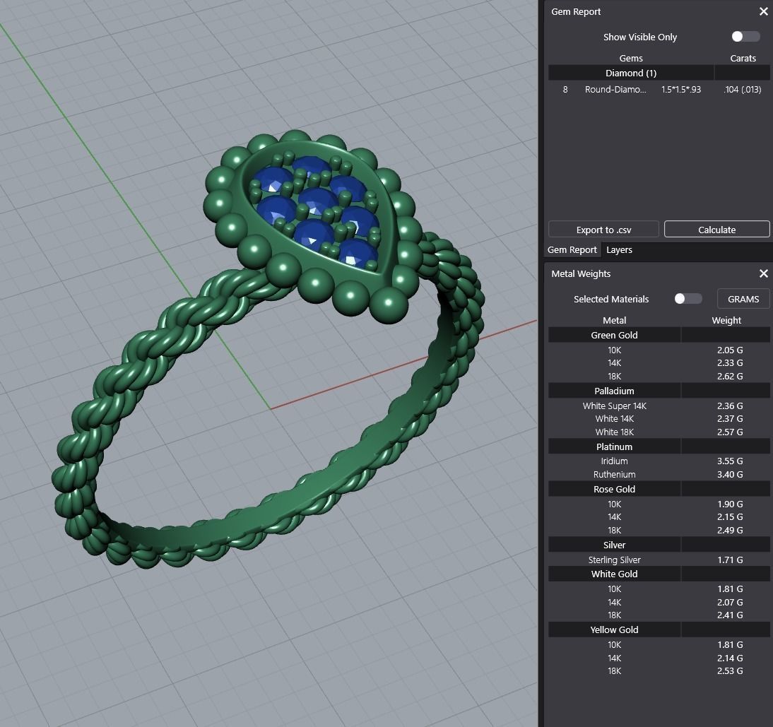 Ring and Studs XS 3D print model_13