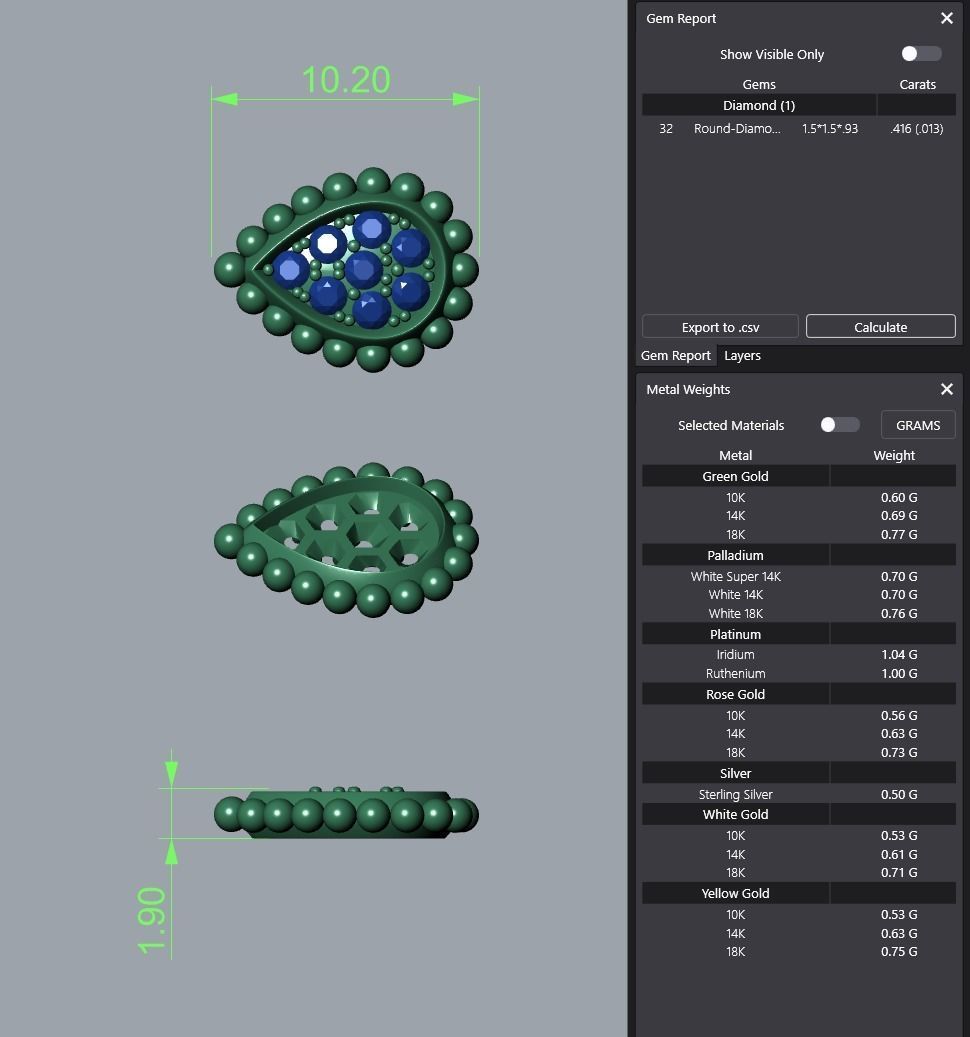 Ring and Studs XS 3D print model_11