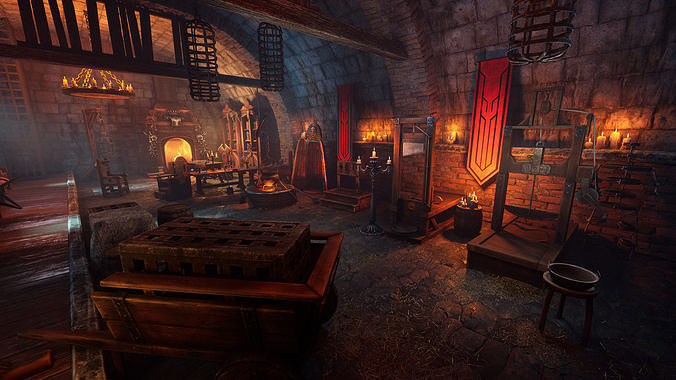 Torture room Low-poly 3D model 2