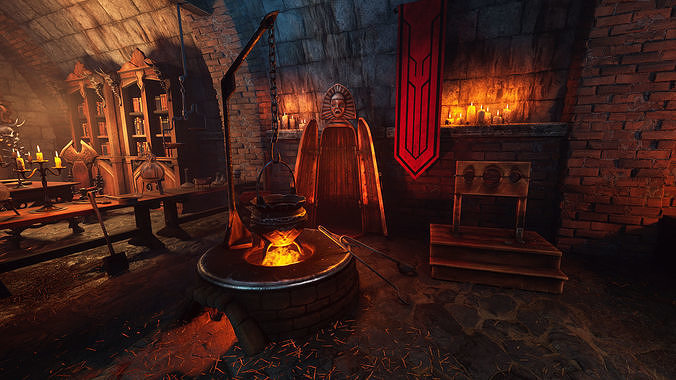 Torture room Low-poly 3D model 3