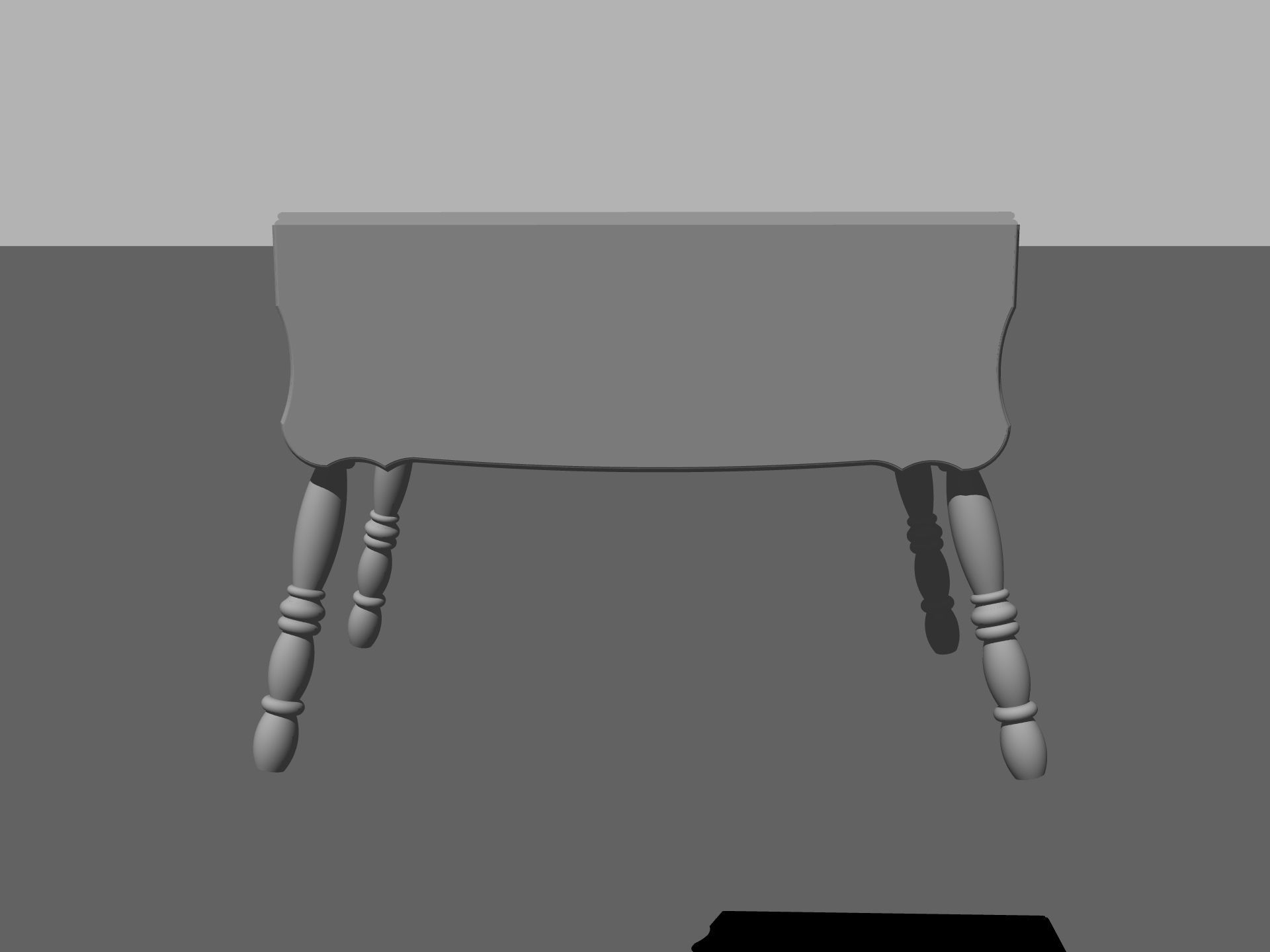 Old Table Free 3D model_7