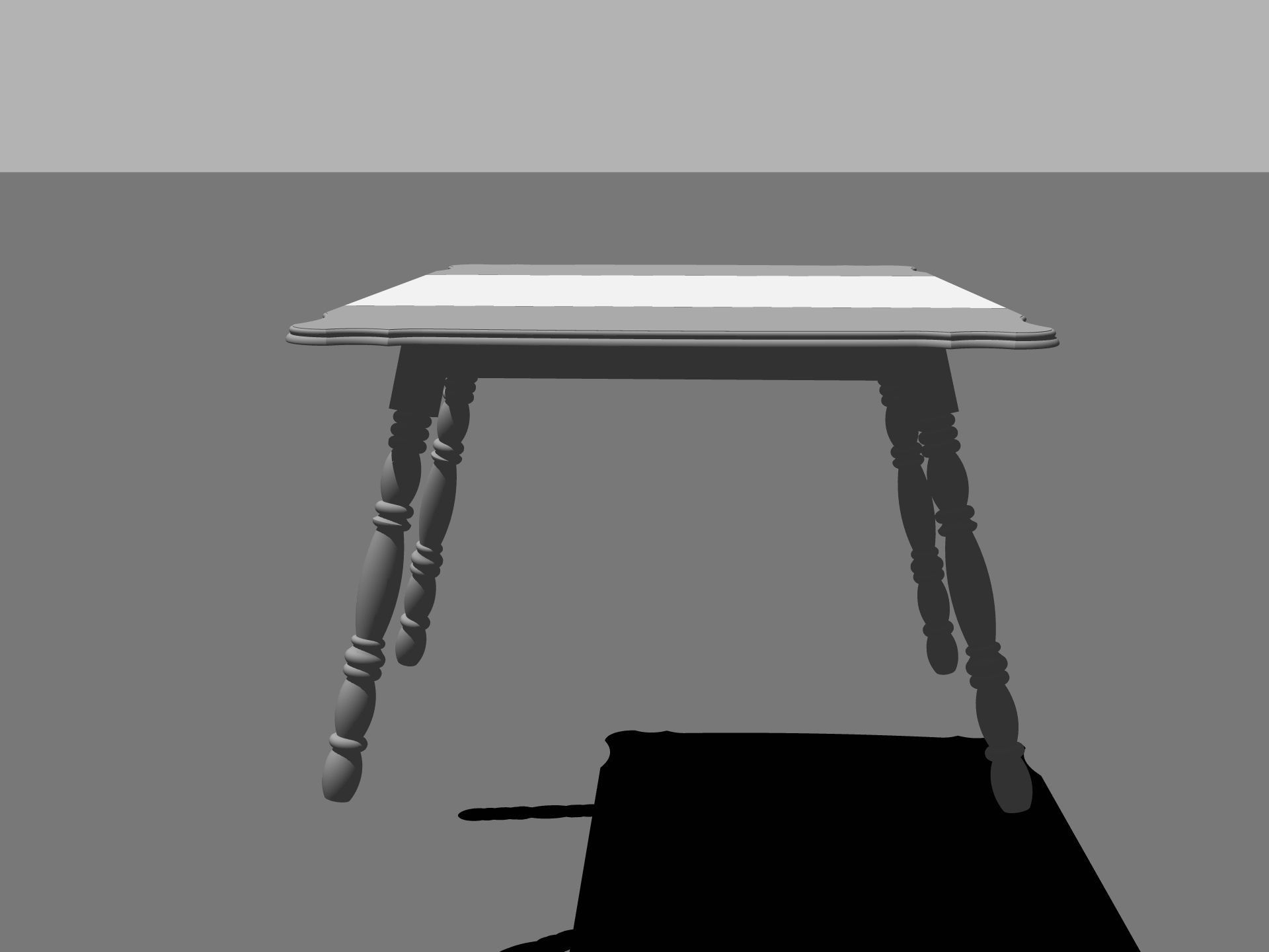 Old Table Free 3D model_2