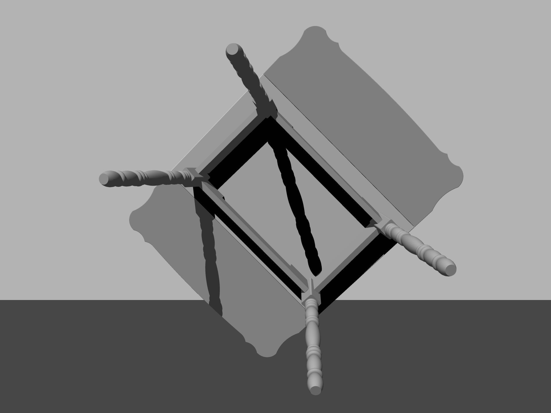 Old Table Free 3D model_3